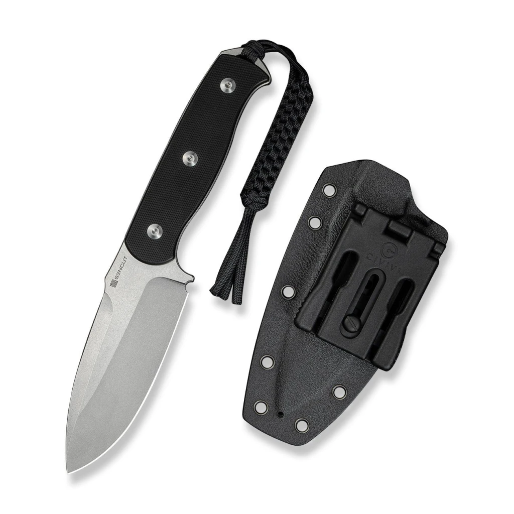 Нож с фиксированным клинком, sencut, toxodon s24036-1, сталь 9cr18mov, рукоять g10, ножны kydex 15