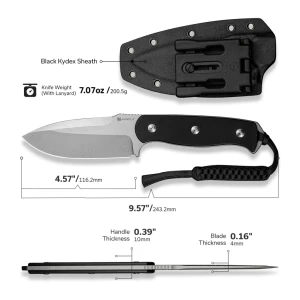 Нож с фиксированным клинком, sencut, toxodon s24036-1, сталь 9cr18mov, рукоять g10, ножны kydex Thumbnail 8