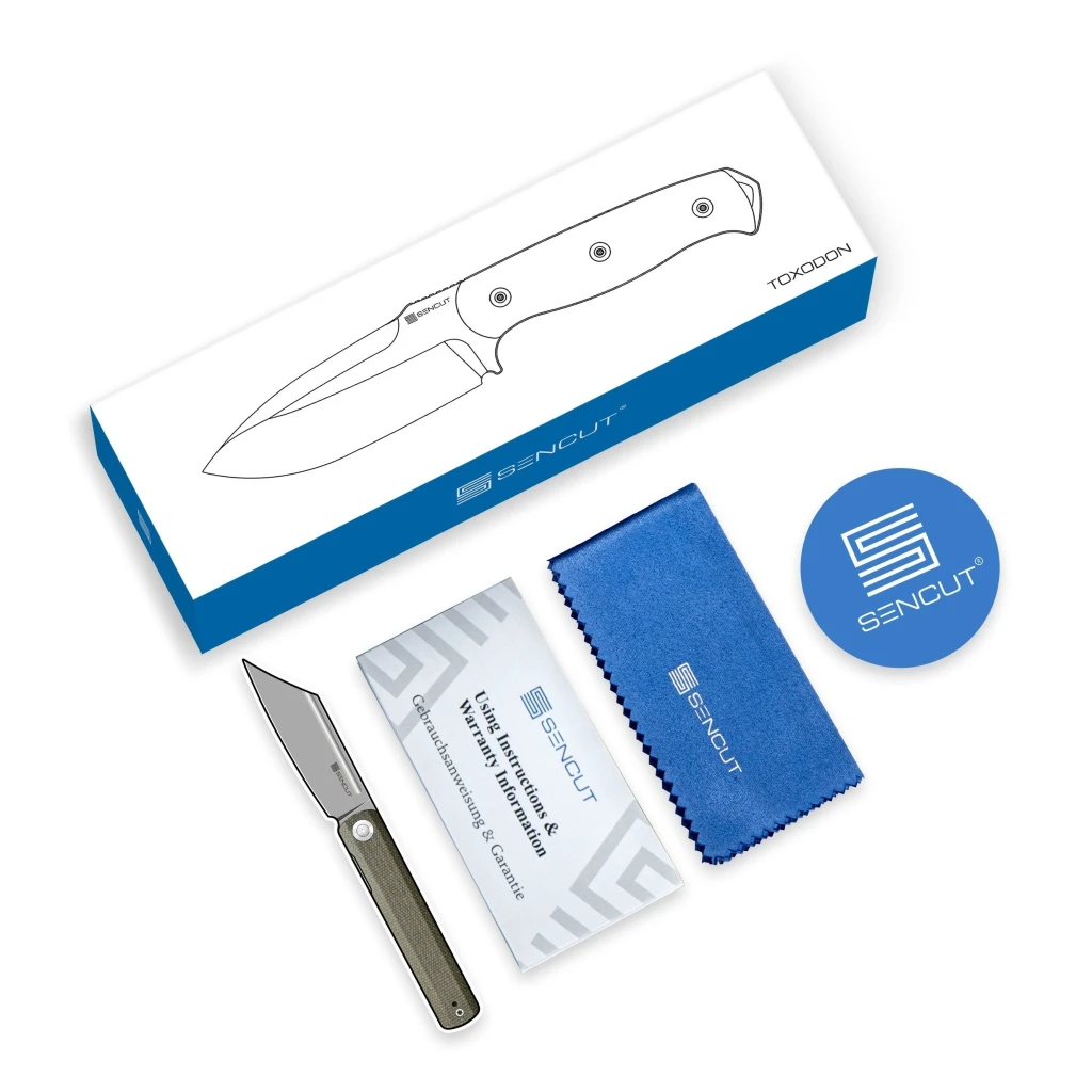 Нож с фиксированным клинком, sencut, toxodon s24036-3, сталь 9cr18mov, рукоять g10, ножны kydex 8