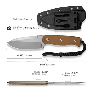 Нож с фиксированным клинком, sencut, toxodon s24036-3, сталь 9cr18mov, рукоять g10, ножны kydex Thumbnail 14