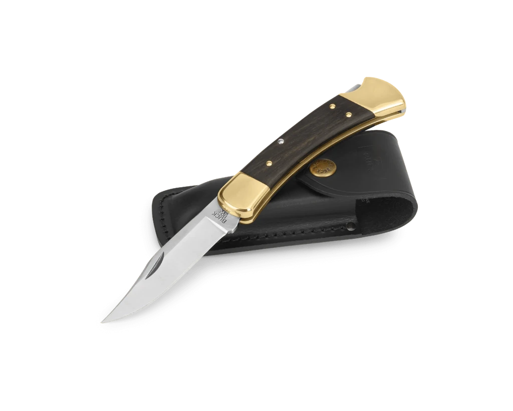 Складной охотничий нож buck 110 folding hunter, модель 0110brs-b, клинок 420hc, рукоять эбеновое дерево, длина клинка 9.5 см 4