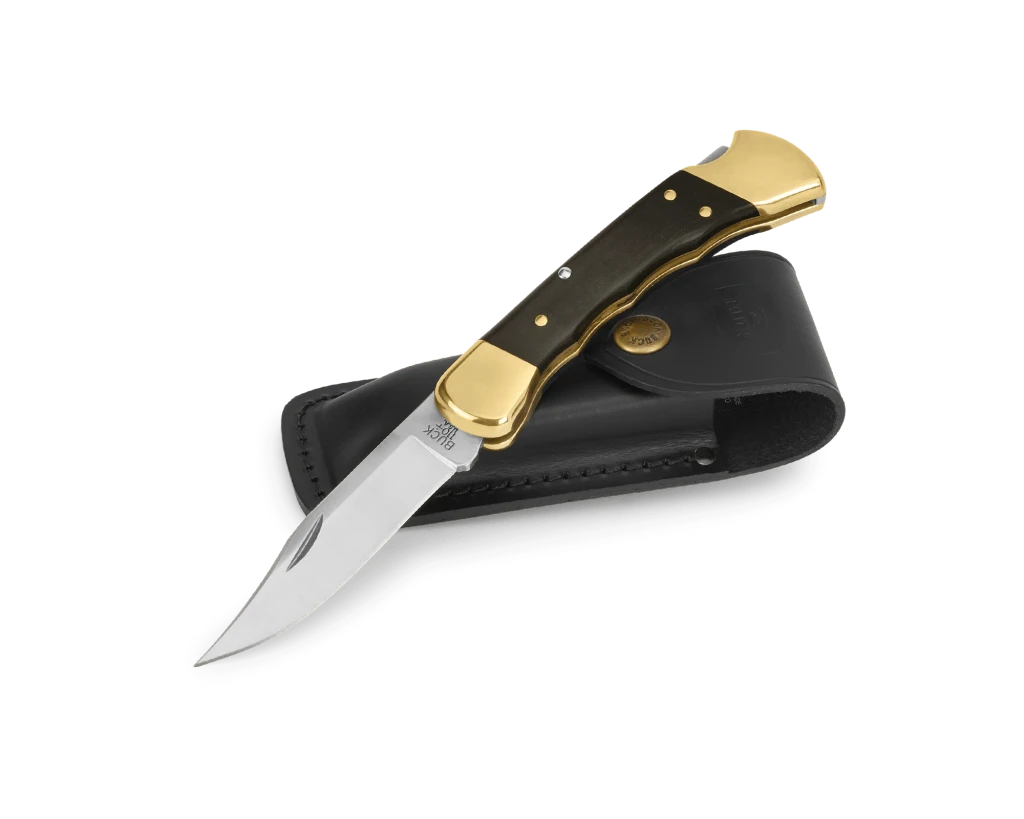 Складной охотничий нож buck 110 folding hunter, модель 0110brsfg-b, клинок 420hc, рукоять эбеновое дерево, длина клинка 9.5 см 2