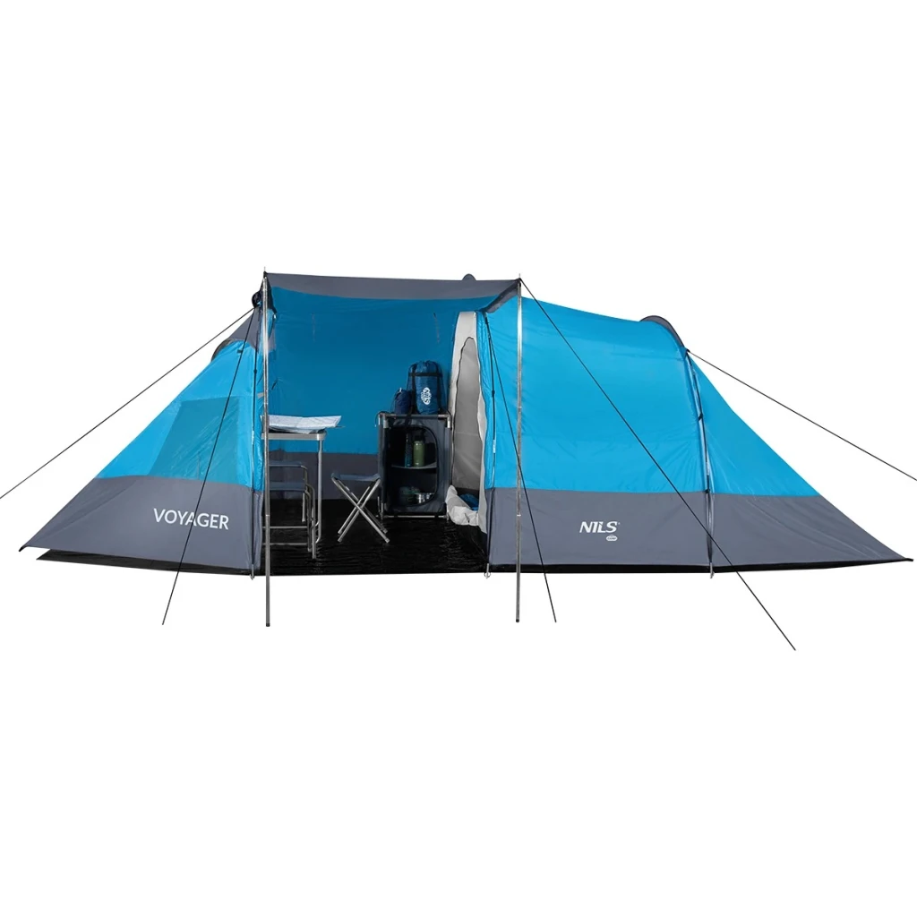 Палатка, nils camp, nc3027 | вес: 5.3 kg, каркас: fiber glass 2x o 8,5mm /1x o 7,9mm, материал: double-layered 19