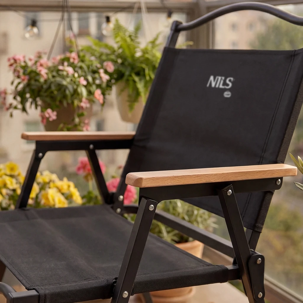 Scaun pliant, nils camp, nc4307 | cadru: iron, dimensiuni pliat: 70 × 52 × 8 cm, seat material: 900d polyester 5