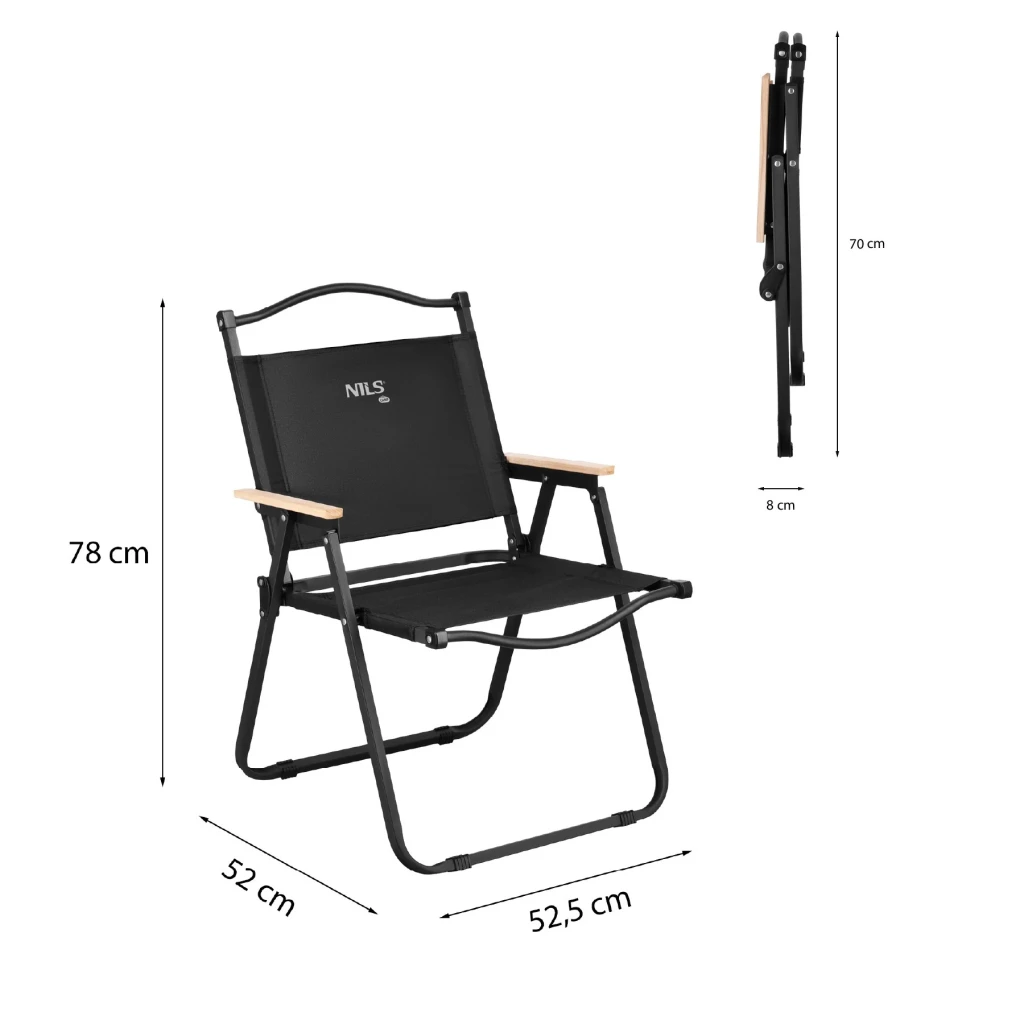 Scaun pliant, nils camp, nc4307 | cadru: iron, dimensiuni pliat: 70 × 52 × 8 cm, seat material: 900d polyester 6