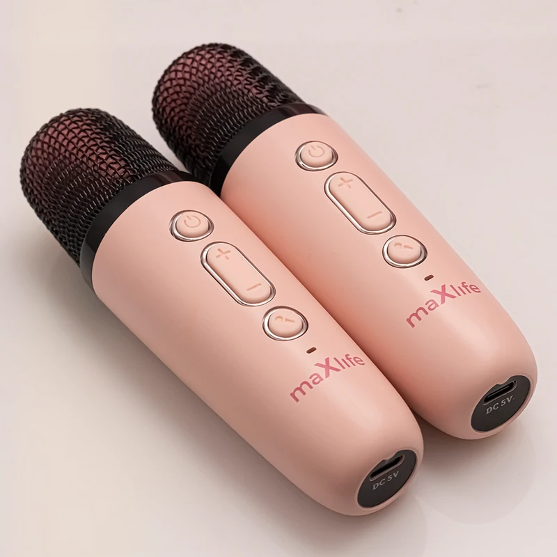 Караоке микрофон maxlife mxks-200, беспроводной, розовый 6