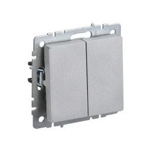 Переключатель двойной проходной brite 10 a 220 - 240 в алюминий iek