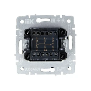 Переключатель двойной проходной brite 10 a 220 - 240 в графитовый iek Thumbnail 2