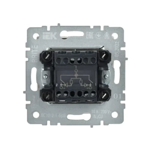 Двойной выключатель с индикатором brite 10 a 220 - 240 в перламутровый iek Thumbnail 2