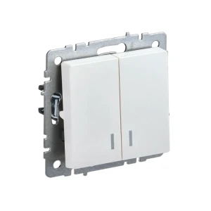 Двойной выключатель с индикатором brite 10 a 220 - 240 в перламутровый iek Thumbnail 1