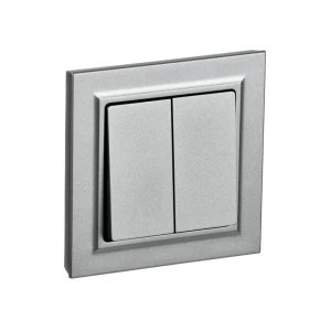 Întrerupător dublu brite 10 a 220 - 240 v aluminiu iek