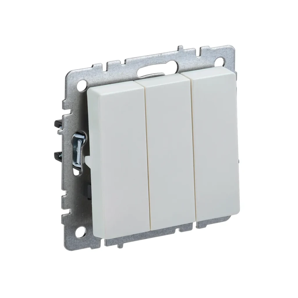 Тройной выключатель brite 10 a 220 - 240 в перламутровый iek 4