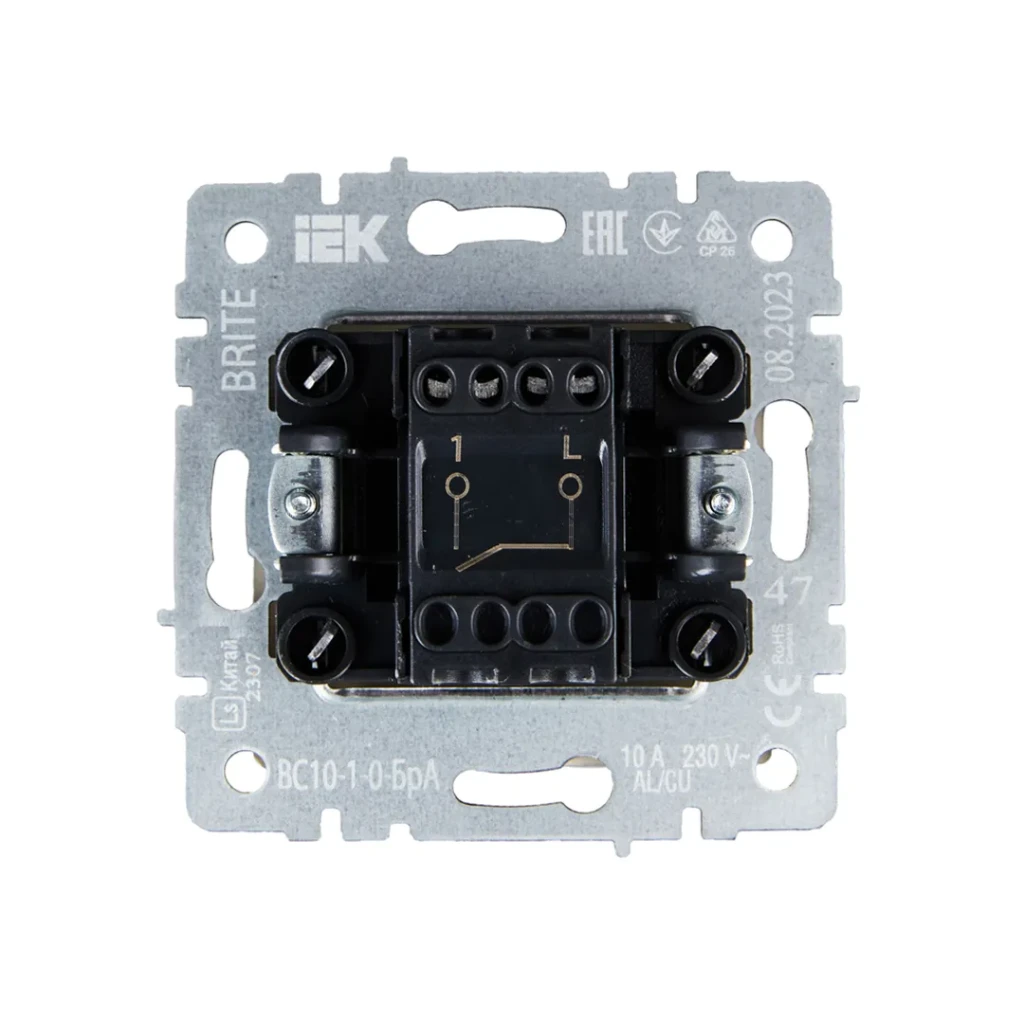 Выключатель brite 10 a 220 - 240 в алюминий iek 2