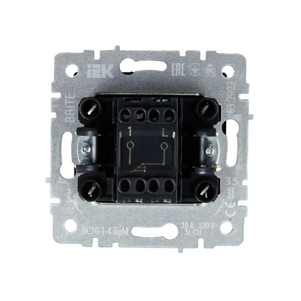 Întrerupător cu revenire brite 10 a 220 - 240 v aluminiu iek 2