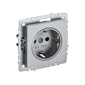 Priză cu împământare și obturator brite 16 a 220 - 240 v aluminiu iek Thumbnail 1