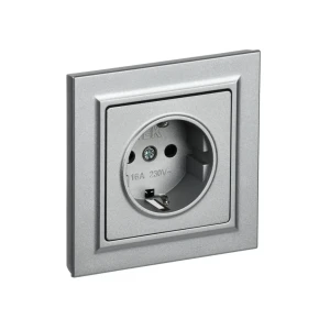 Priză cu împământare și obturator brite 16 a 220 - 240 v aluminiu iek Thumbnail 1