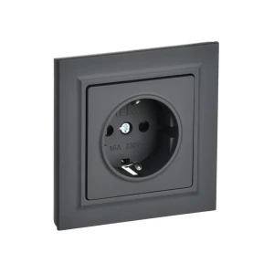 Priză cu împământare și obturator brite 16 a 220 - 240 v grafit iek Thumbnail 1