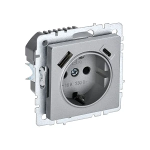 Priză cu usb brite 16 a 220 - 240 v aluminiu iek Thumbnail 1