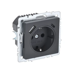 Priză cu usb brite 16 a 220 - 240 v grafit iek Thumbnail 1