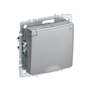 Розетка с защитой и с крышкой brite 16 a 220 - 240 в алюминий iek Thumbnail 1