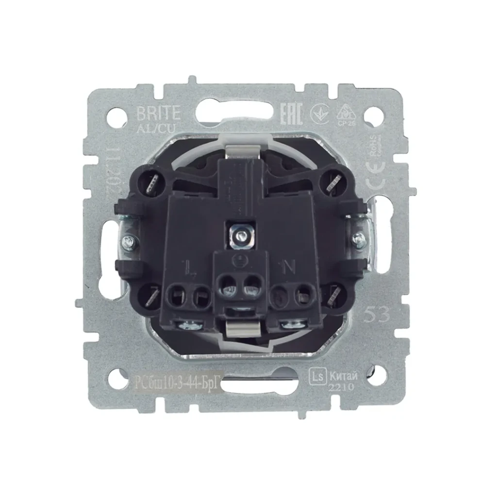 Priză cu obturator și capac brite 16 a 220 - 240 v grafit iek 3