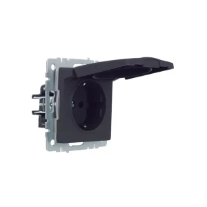 Priză cu obturator și capac brite 16 a 220 - 240 v grafit iek Thumbnail 2