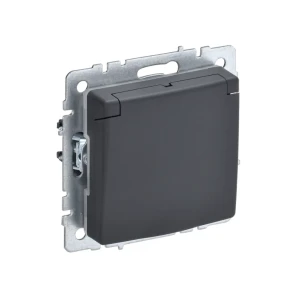 Priză cu obturator și capac brite 16 a 220 - 240 v grafit iek Thumbnail 1