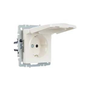 Розетка с защитой и с крышкой brite 16 a 220 - 240 в перламутровый iek Thumbnail 2