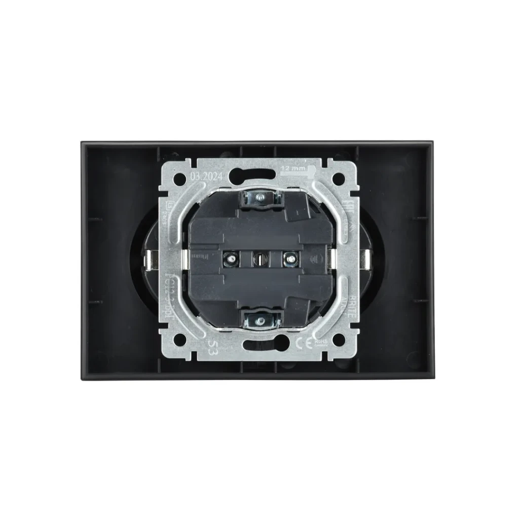 Priză dublă cu împământare brite 16 a 220 - 240 v grafit iek 2