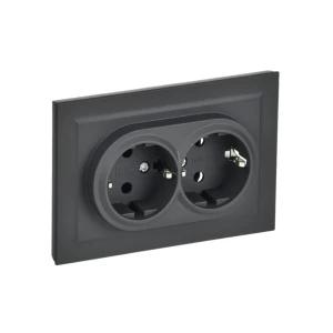 Priză dublă cu împământare brite 16 a 220 - 240 v grafit iek Thumbnail 1