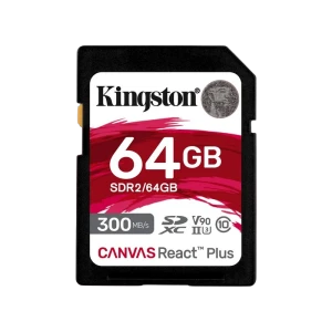 Карта памяти kingston canvas react plus, 64гб (sdr2/64gb)