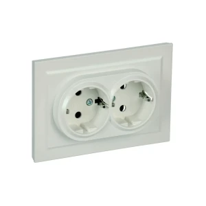 Priză dublă cu împământare brite 16 a 220 - 240 v perlă iek Thumbnail 1