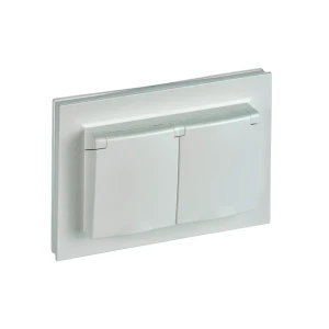 Priză dublă cu capac brite 16 a 220 - 240 v perlă iek Thumbnail 1