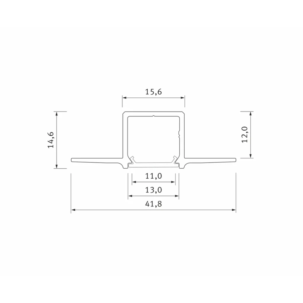 Profil din aluminiu cu dispersor gaudi 2020 x 41.8 x 14.6 mm lumines 3