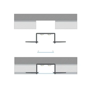 Profil din aluminiu cu dispersor hiro 2020 x 57.4 x 14.6 mm lumines Thumbnail 5