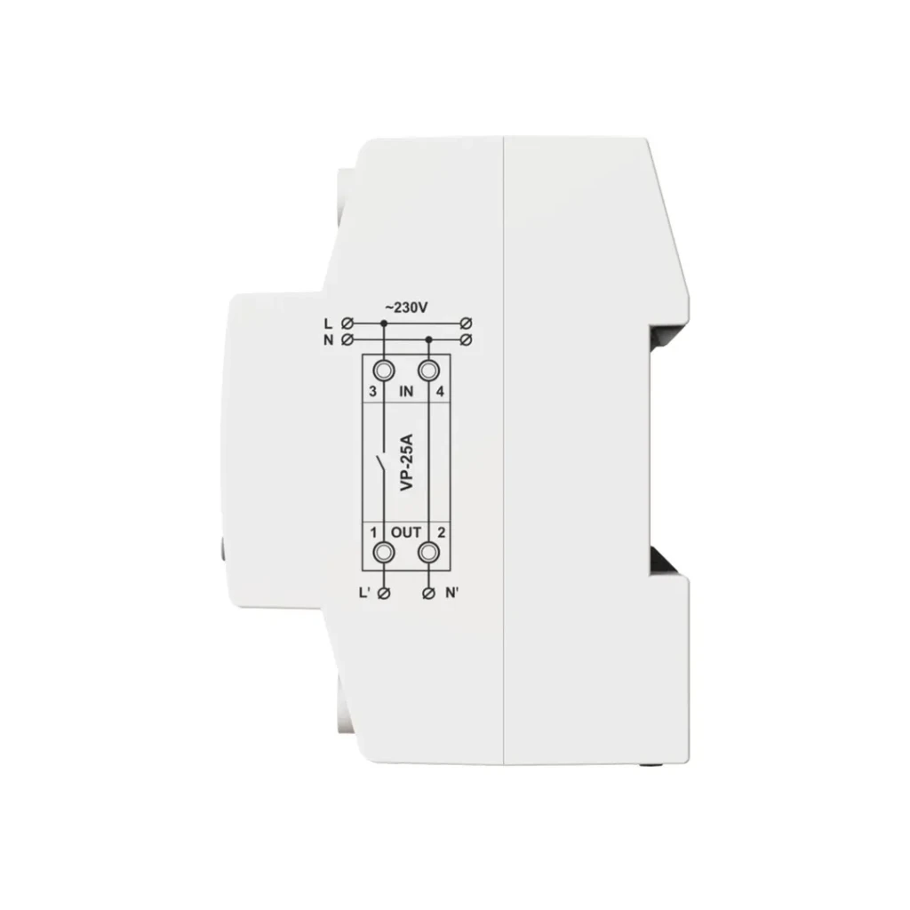 Releu de control tensiune cu ecran digital vp-25m2w true rms 25 a 220 - 240 v ip20 120 - 270 v digitop 3