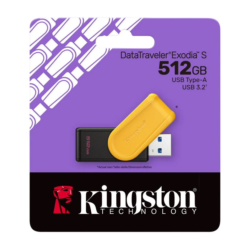 Usb flash накопитель kingston datatraveler exodia s, 512гб, черный | желтый 3