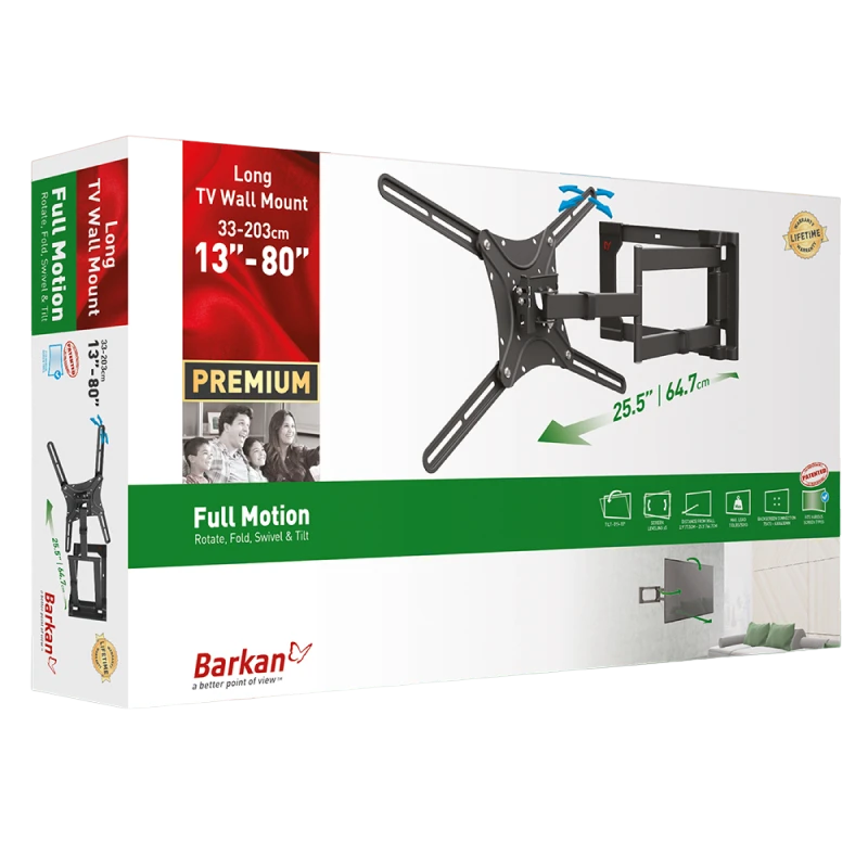 Настенное крепление для телевизора barkan 4400, чёрный 3