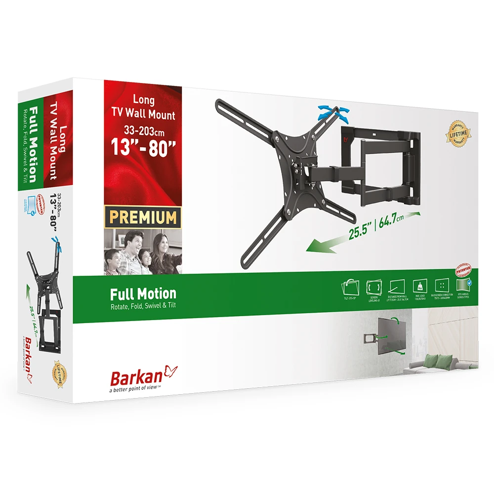 Настенное крепление для телевизора barkan 4400, чёрный 9