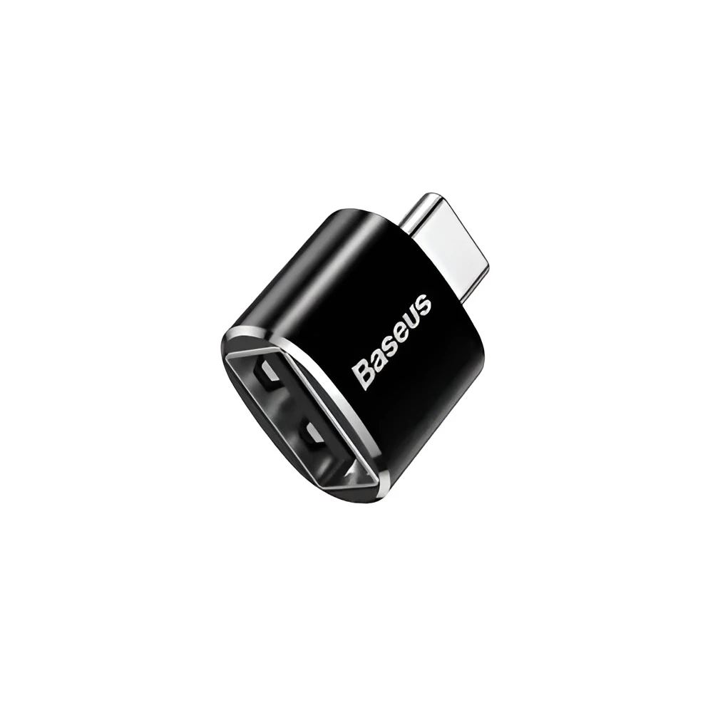 Baseus adapter mini usb female to type-c male converter, black 3