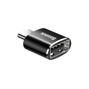 Baseus adapter mini usb female to type-c male converter, black