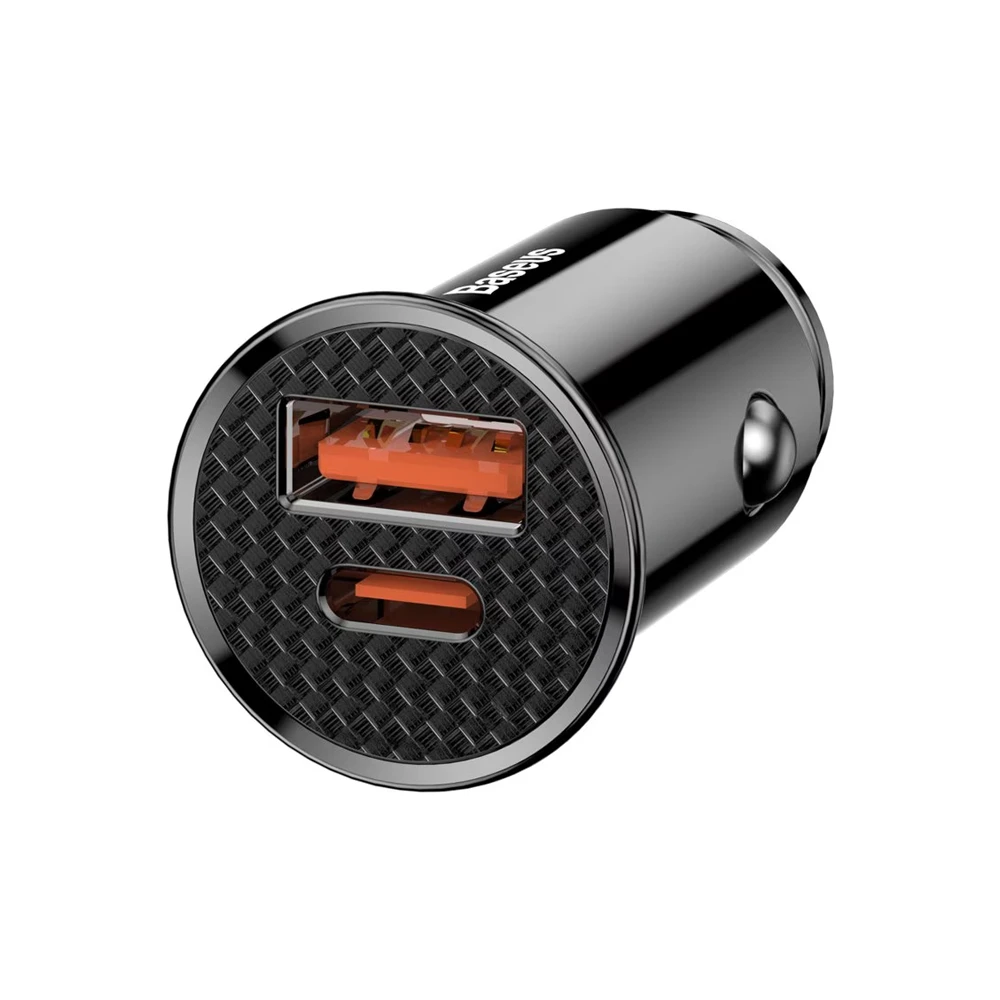 Baseus car charger 1*usb-a+1*type-c 30w, black 2