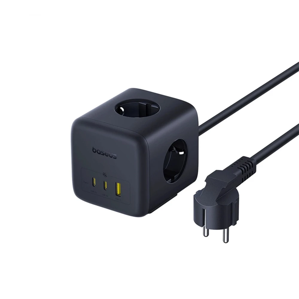 Baseus power strip cube 67w 3ac+1*usb-a+1*type-c 1,5m, enerfill fa11, cosmic black 2