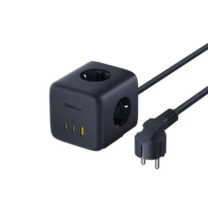 Baseus power strip cube 67w 3ac+1*usb-a+1*type-c 1,5m, enerfill fa11, cosmic black Thumbnail 2