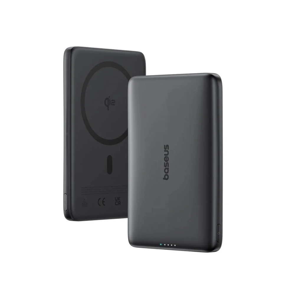Power bank baseus 10000mah 27w с кабелем type-c 0.3м, picogo am41 ультратонкий qi2 магнитный, cosmic black 2