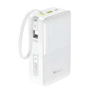 Baseus power bank 30000mah 22,5w with cable type-c 0.3m, enerfill fc51 bipow 2 pro digital display,  moon white