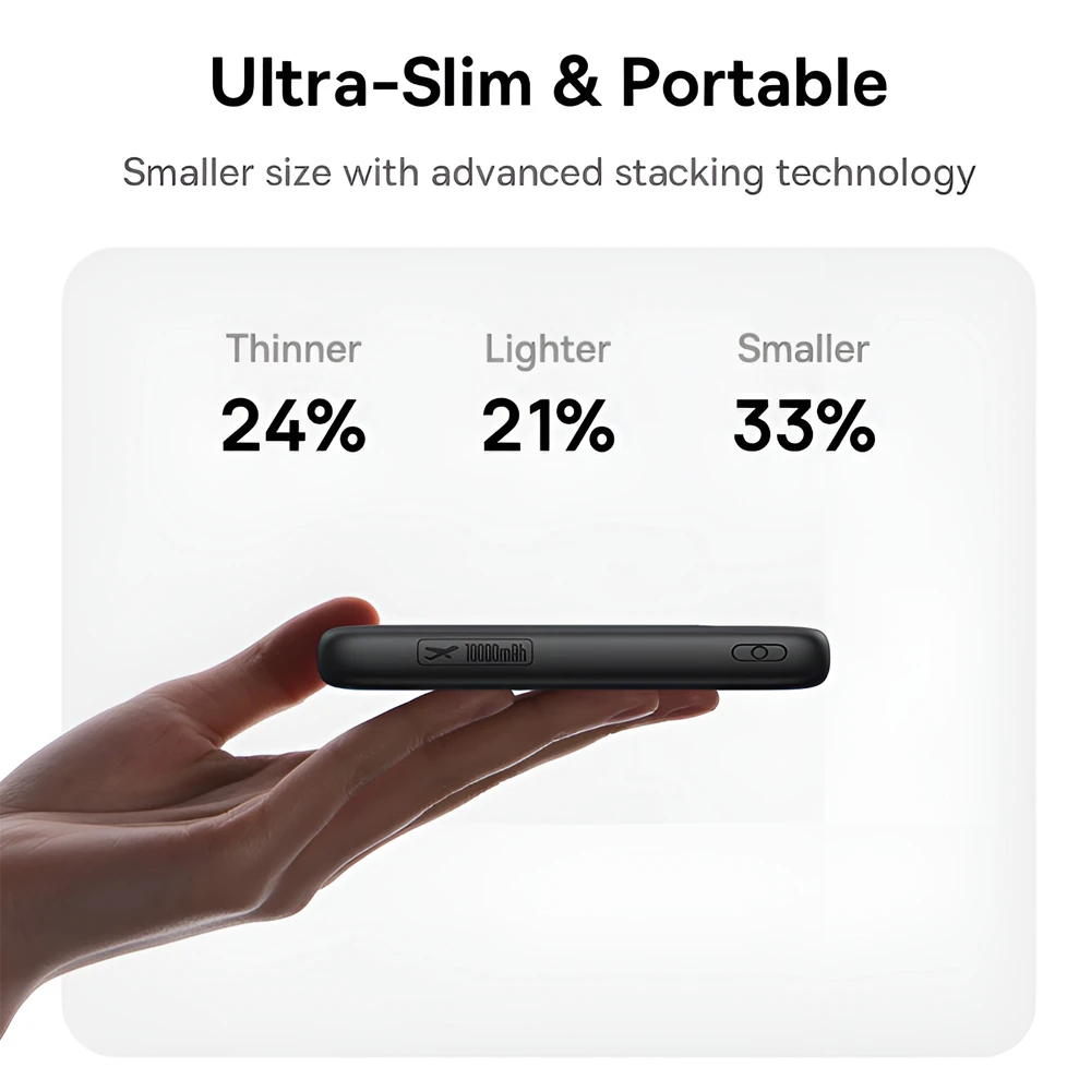 Baseus power bank 10000mah 22,5w with cable type-c 0.3m, enerfill fc11 digital display, cosmic black 3