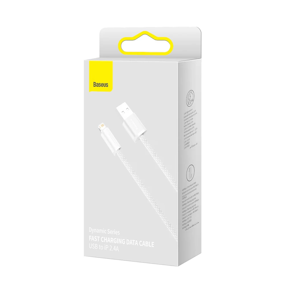 Baseus cable usb-a to type-c 100w 2m, dynamic series, white 3