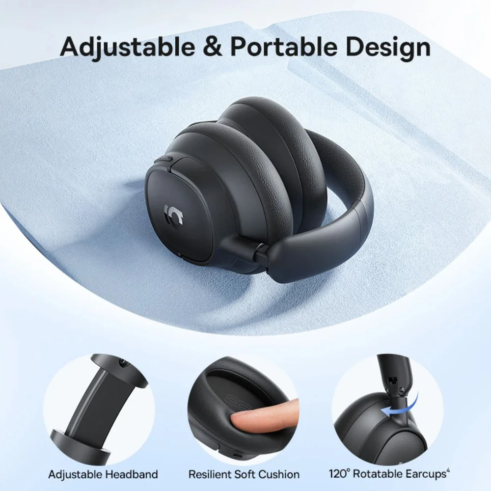 Baseus wireless headphones, noise cancelling, bass bh1, cosmic black 3