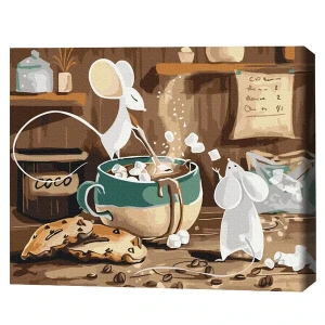 Pictură pe numere 40*40 сm (fără cutie) – cacao pentru șoricei